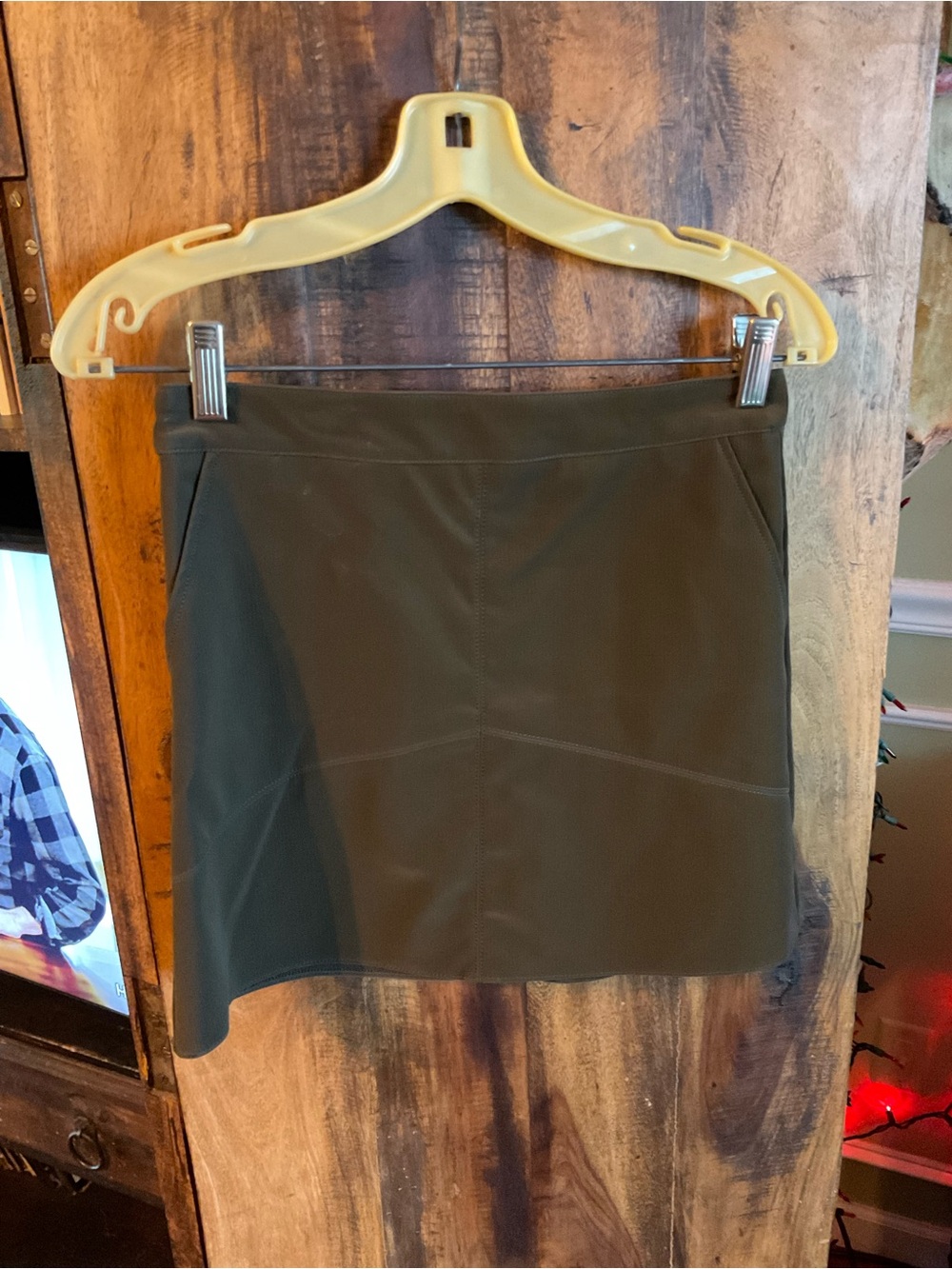 Olive Green Women's Stretch Skirt